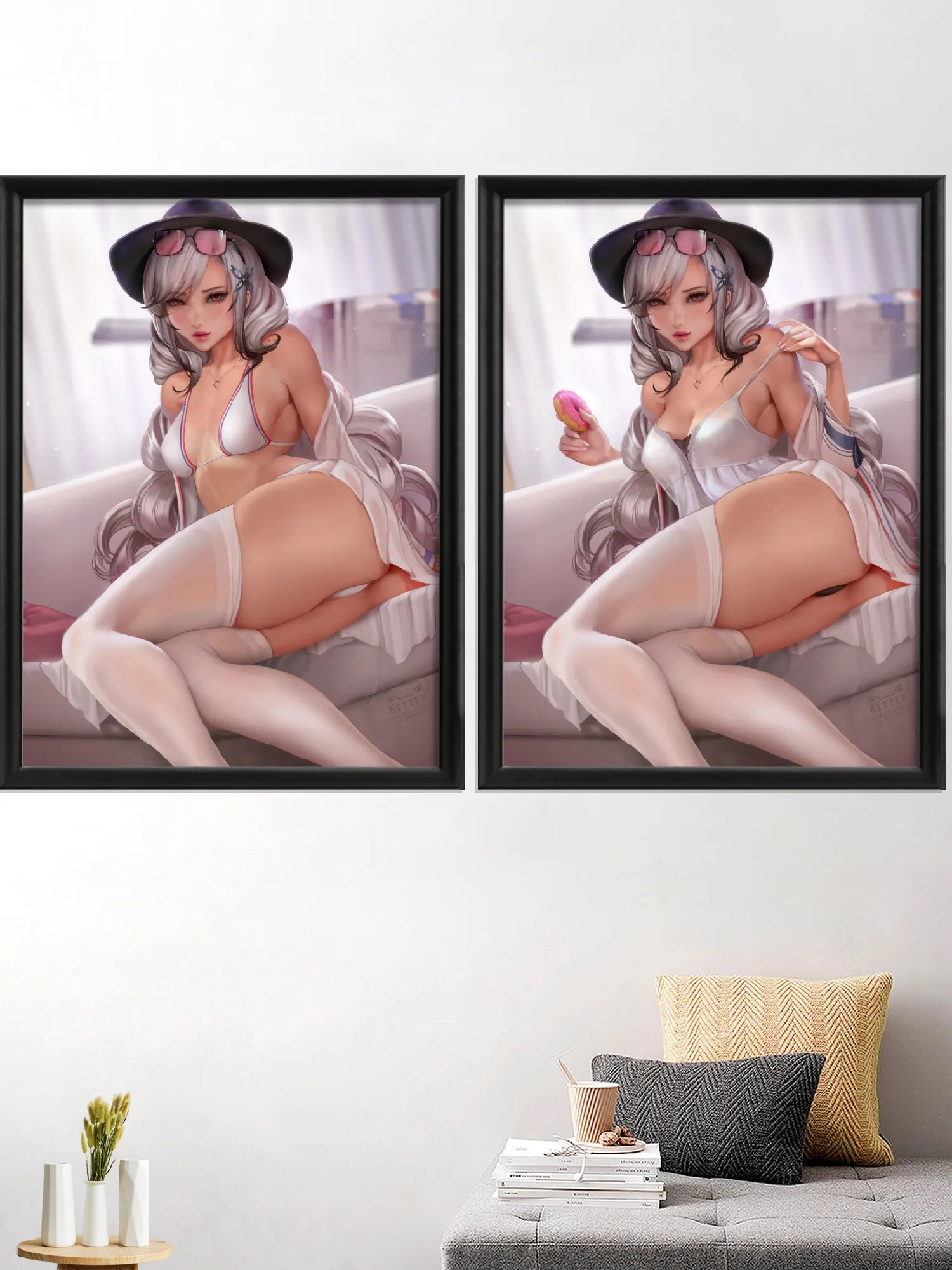 

Dunkerque Game Cartoon Azur Lane Anime Sexy Nude Girl Art-Poster Decoration, Silk Home Custom Decor, Kawaii Bremerton Game