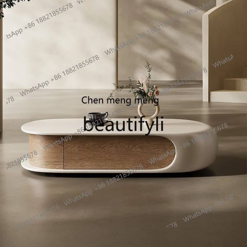 

Cream style coffee table large apartment Italian minimalist designer creative medieval coffee table H