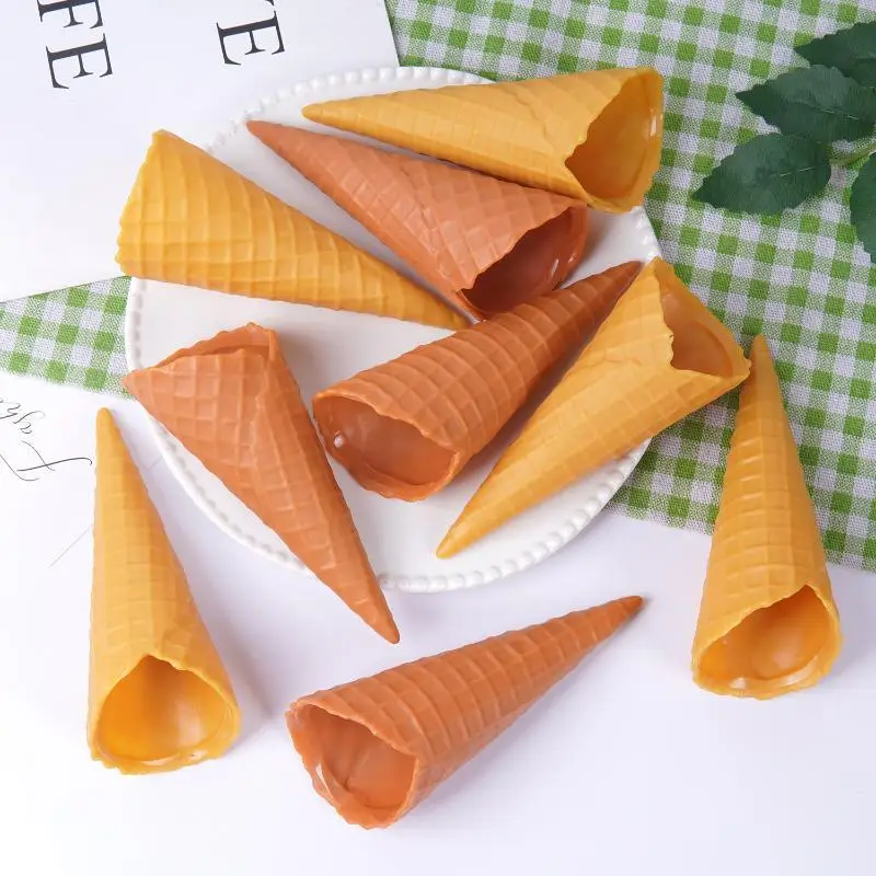 Realistic Artificial Ice Cream Cone Set Fake Cone Figurines Party Table Scatter Event Backdrop Fillers Wedding Home Decor