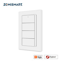 Zemismart Zigbee 4 Gang Wireless Scene Switch Battery Wall Sticker Custom Linkage Smart Devices Smart life Smartthings Control