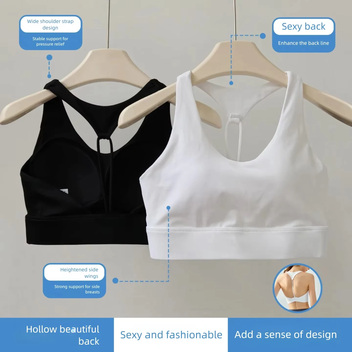 

Women's High-Intensity Yoga Sports Bra Shock-Proof Anti-Sagging Pilates Quick-Drying Back- Beautifying Fitness Underwear