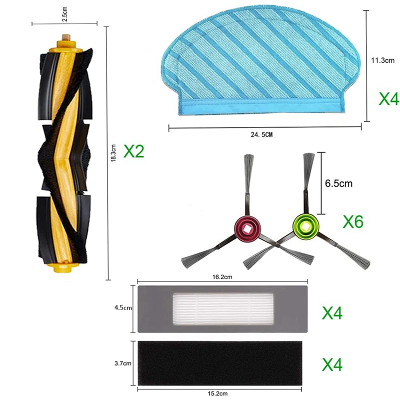 เครื่องดูดฝุ่นแปรงหลักแปรงด้านข้าง HEPA Filter Kit สําหรับ Ecovacs Deebot N8 T8 T8 AIVI T8 Max T9 เครื่องดูดฝุ่นอุปกรณ์เสริม