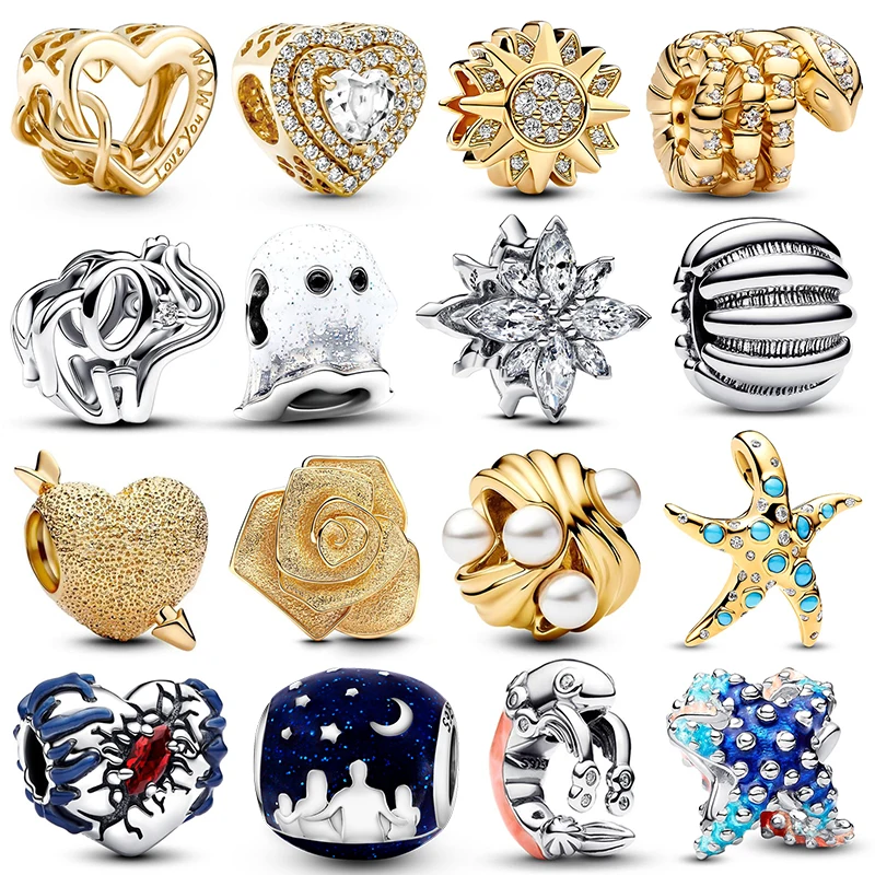 

Charms 925 Originale Color Heart Zircon Shape Beads Fits Bracelets Necklace For Women Charm Silver 925 Luxury DIY Jewelry Gifts