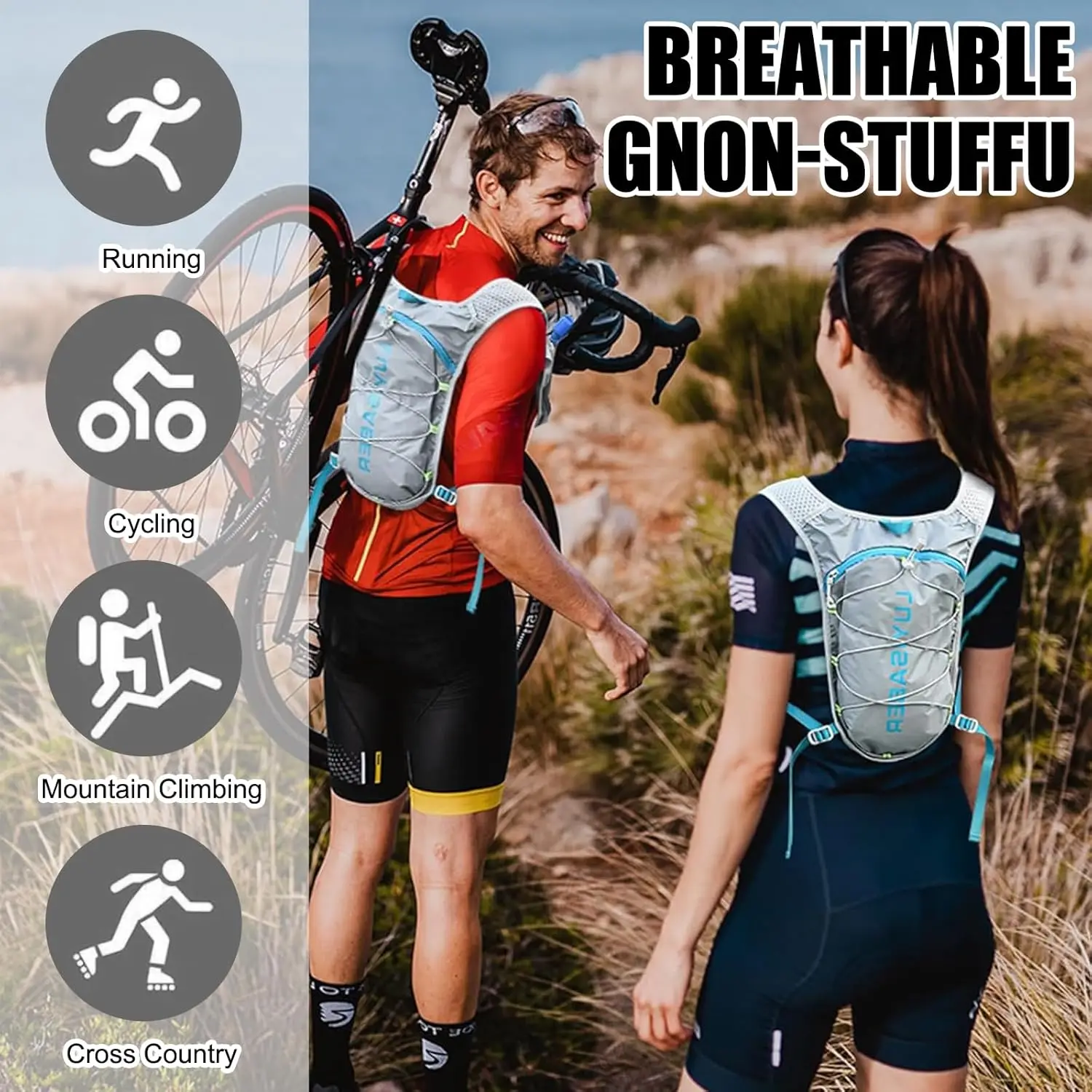 

Running Vest for Women Men, Hydration Vest with Adjustable Waistband & Phone Pocket, Lightweight Breathable Running Backpack
