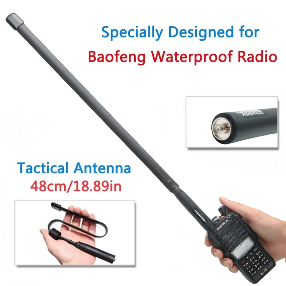 ABBREE-antena táctica plegable sma-hembra para Walkie Talkie, banda Dual, 144/430Mhz, para Radio Baofeng, UV-XR, UV-9R, UV-9R Pro