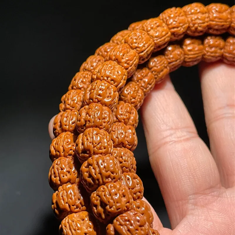 

First Generation Authentic Panlong Pattern Small Vajra Bodhi 108 Tibetan Style Straight Cut Buddha Beads Wheat Spike Old