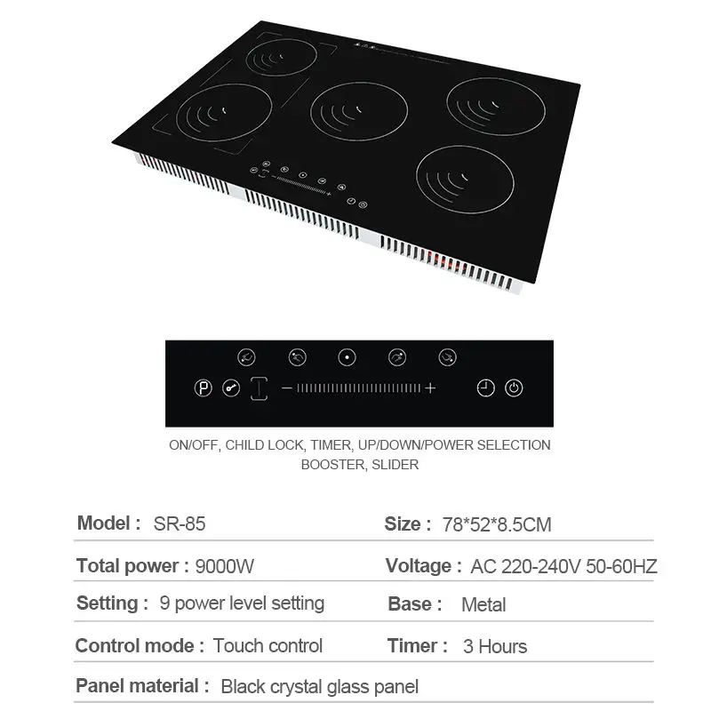 urządzenie kuchenne 5-palniki elektryczna kuchenka indukcyjna kuchenka wysokiej jakości płyta indukcyjna wielokrotna