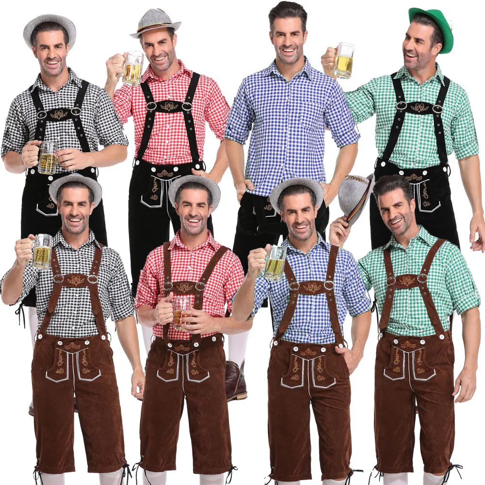 

Halloween German Oktoberfest Lederhosen Costume Mens Oktoberfest Costume Set Cosplay Bavarian Festival Beer Costume