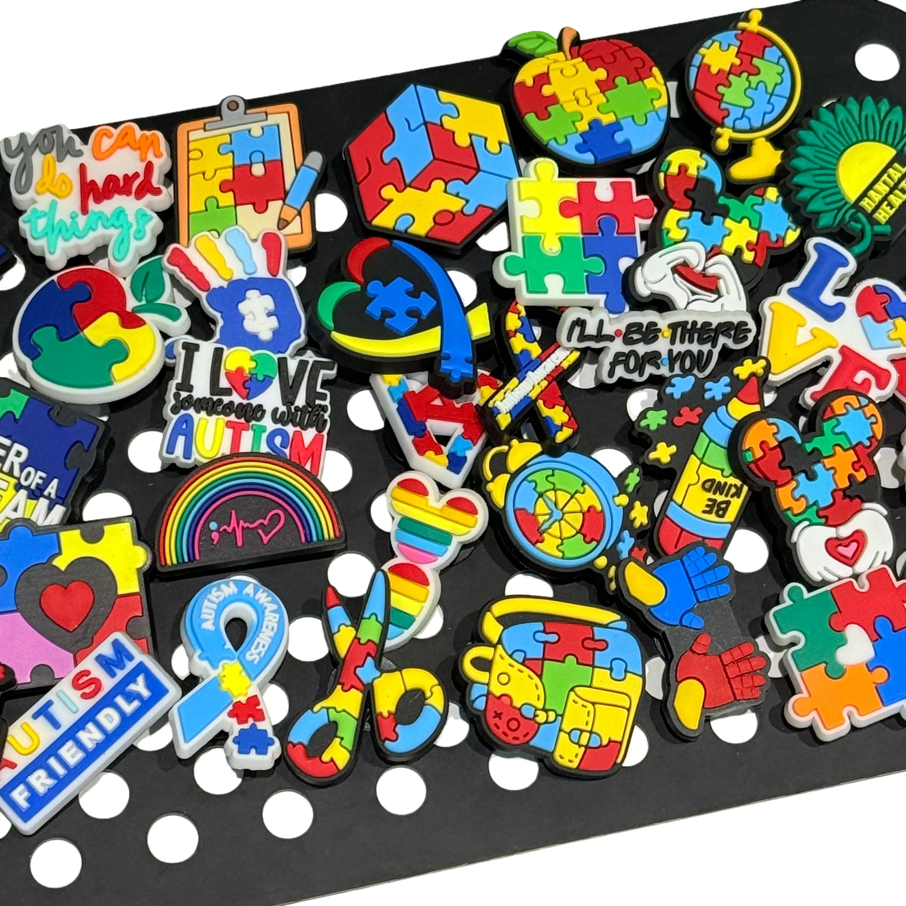 

1/10/50pcs Autism Friendly Style Shoe Charms Book Pencil Kids PVC Clog Buckle Accessories For Party Presents