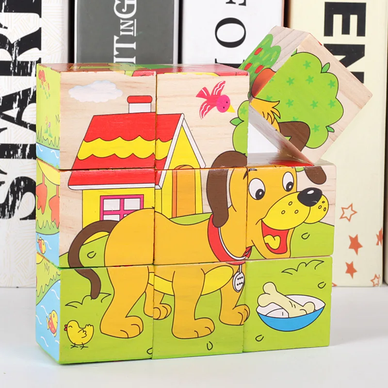 Puzzle tridimensionnel 3d, peinture à six faces, cerveau pour enfants, garçon de 3 à 6 ans, bloc de construction pour bébé, animal, éducation précoce