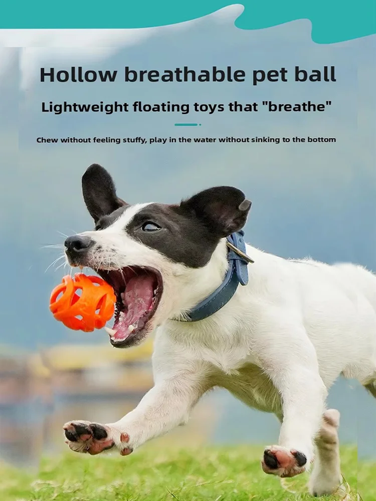 Dog Chew Toy Ball Hollow Floating Molar Teeth Cleaner Interactive Fetch Training Pet Ball For Dogs And Cats Indoor Outdoor Play