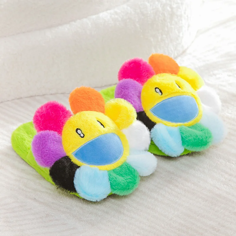 Pantoufles en peluche multicolores automatiques, taille libre, pour la maison et le bureau, must d'hiver