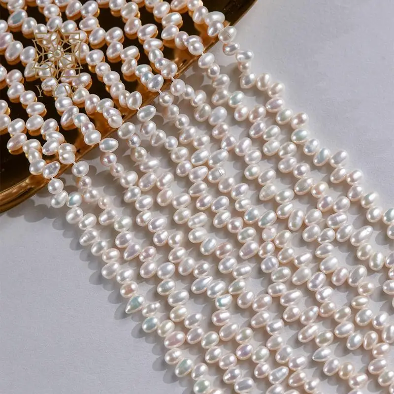 4-6mm Natural Freshwater White/Purple Pearl Supply Loose Beads Sold Per 34 Cm Strand For Jewelry Making Necklace Bracelet 2023