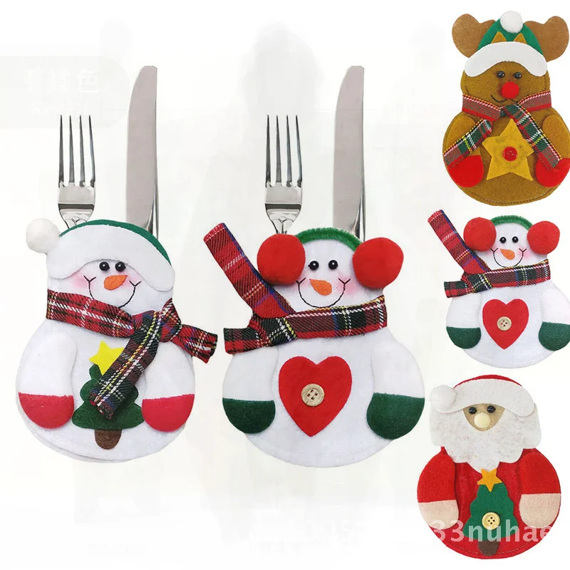 

Creative Non-Woven Christmas Tableware Set for Restaurant Hotel Old Man Christmas Design Knife Fork Cap Decoration Supplies
