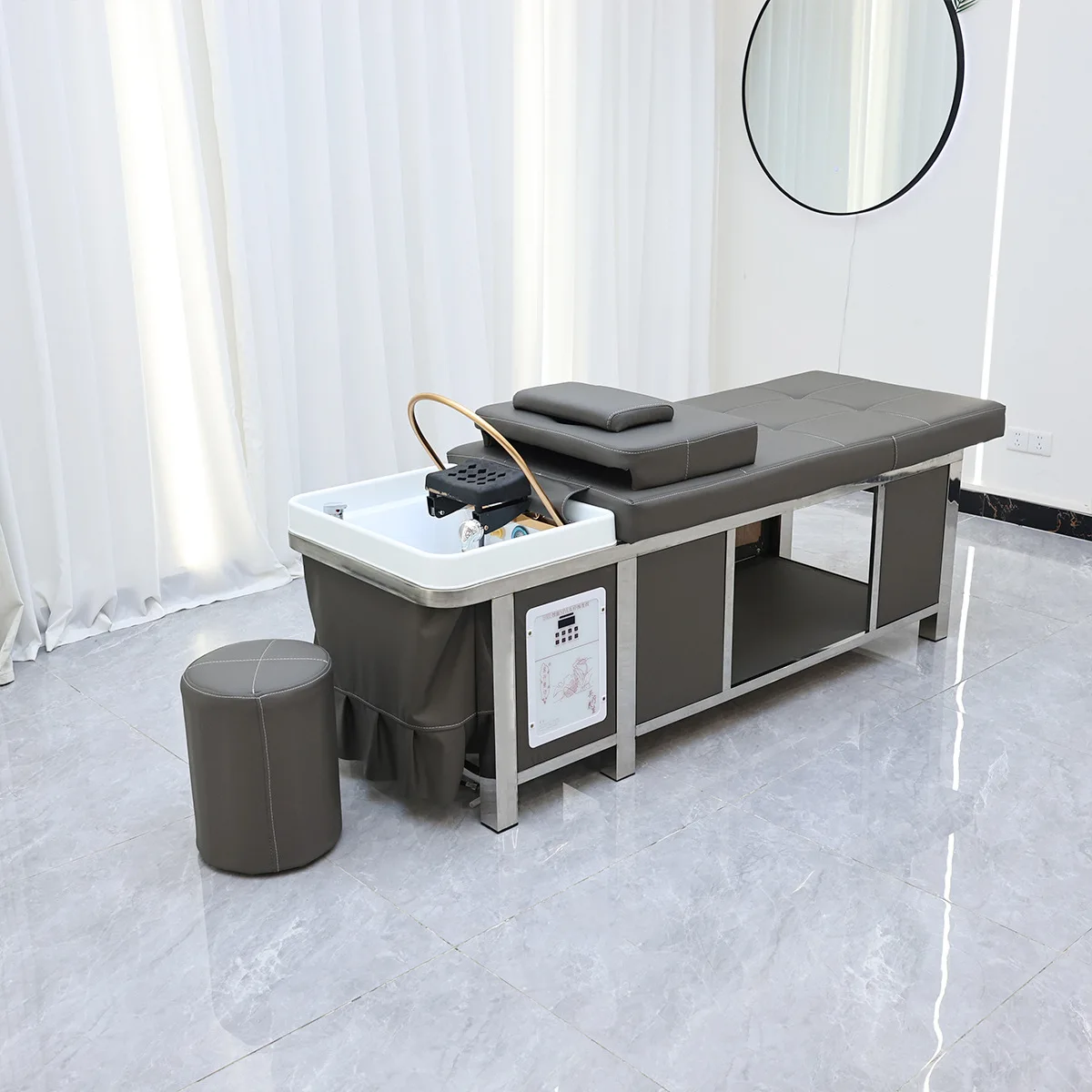 Stainless Steel Hair Treatment Shampoo Bed Barber Shop Hair Shop Beauty Salon Water Circulation Fumigation