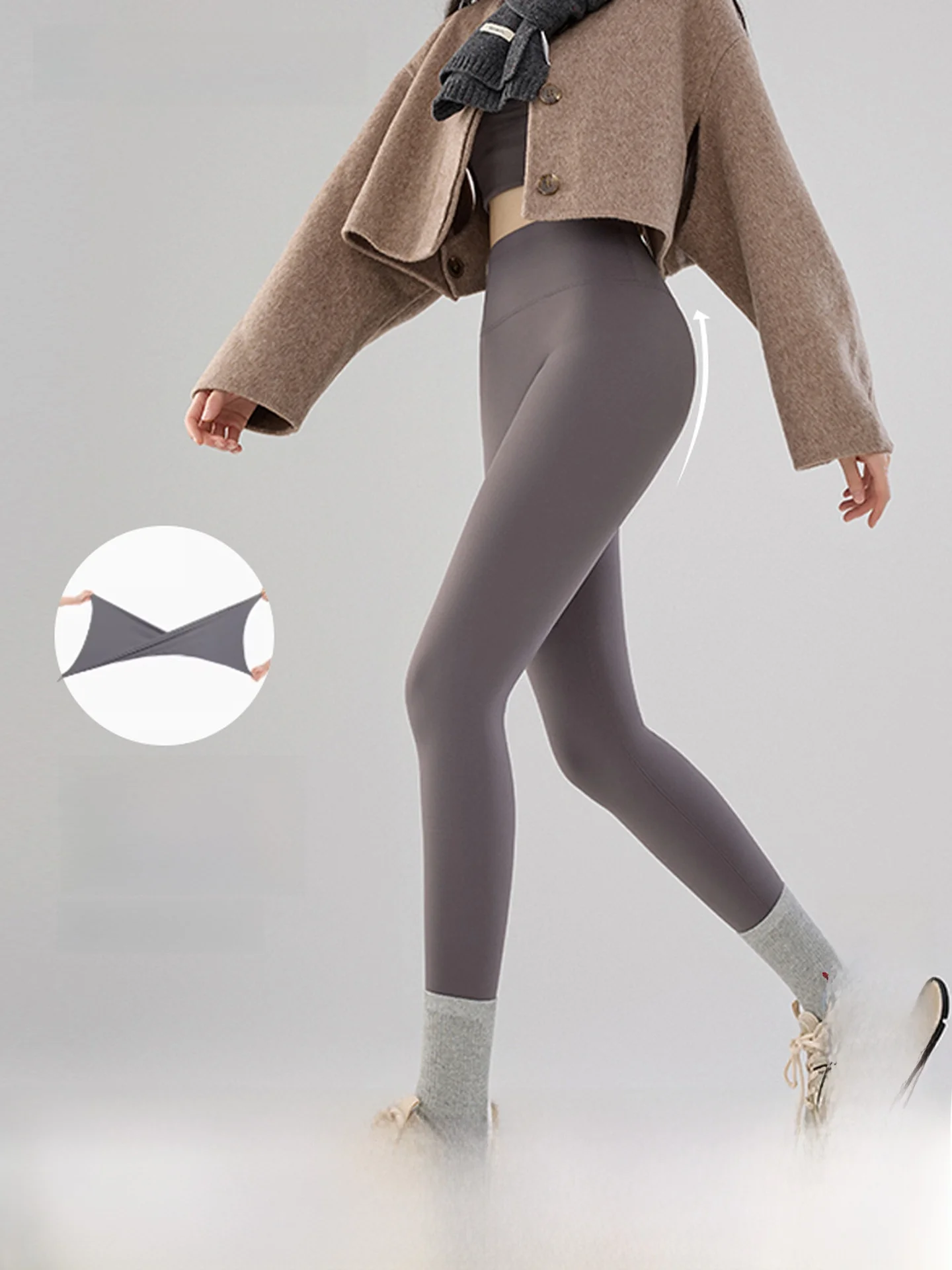 

Брюки для йоги Thiened Fce, женские осенне-зимние спортивные леггинсы больших размеров с дизайном ковчег для похудения, контроль живота