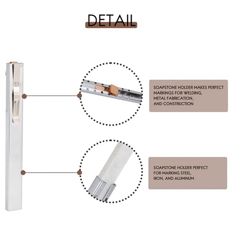 Flat Soapstone Holder 2Pcs Flat Soapstone Pen With Soapstone Refills For Welding And Welders