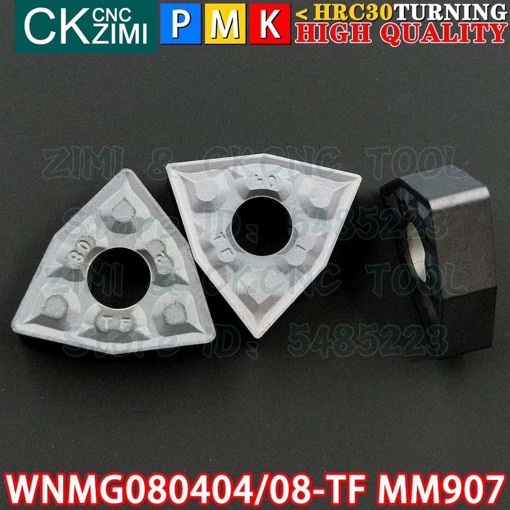 WNMG080404-TF MM907 WNMG080408-TF MM907 كربيد الخارجية تحول إدراج أدوات WNMG0804 WNMG 0804 CNC مخرطة معدنية أدوات تقطيع