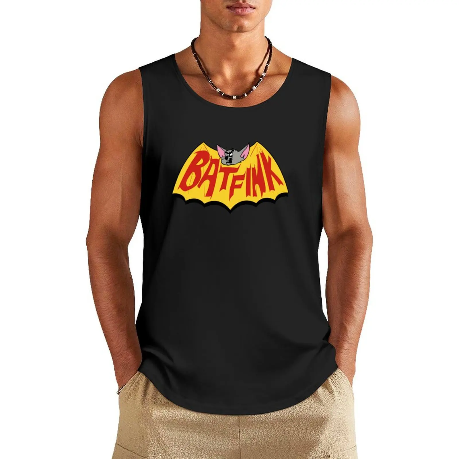 

Batfink - My wings are like a shield of steel! Tank Top sleeveless gym top vest for men gym Men's t-shirts