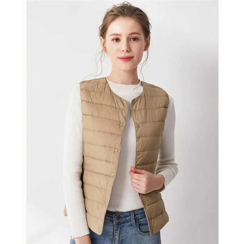 秋冬超軽量ホワイトダックダウンベストコート レディース ノースリーブ ダウンベスト ジャケット レディース 大きいサイズ 暖かい ショート丈 タンクトップ