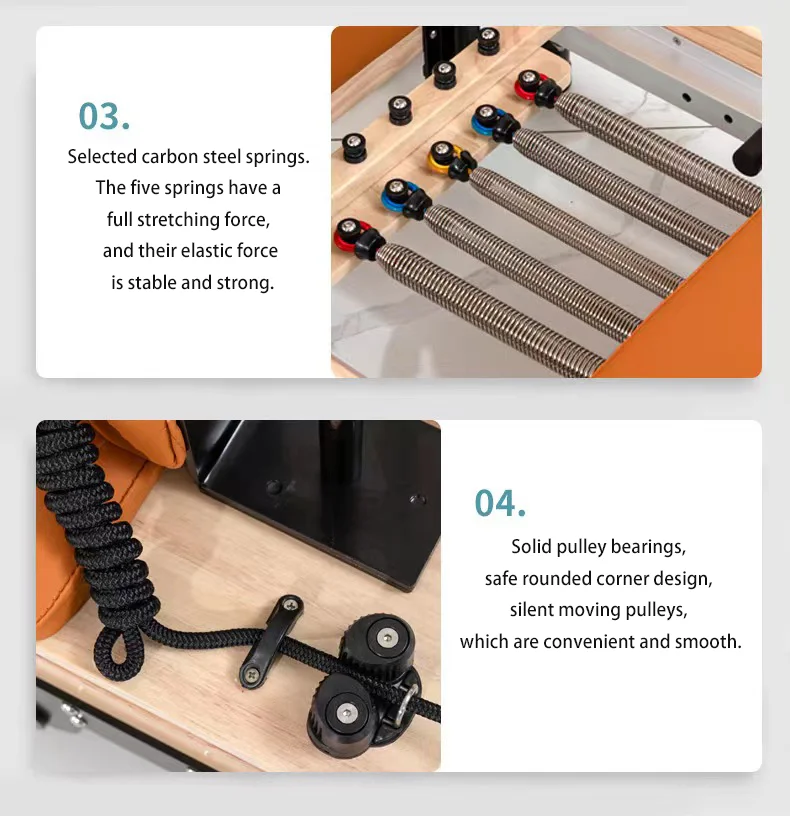 

Foldable Pilates Core Bed with Adjustable Foot Height, Indoor Yoga Plastic Stretching Bed, Large Pilates Equipment