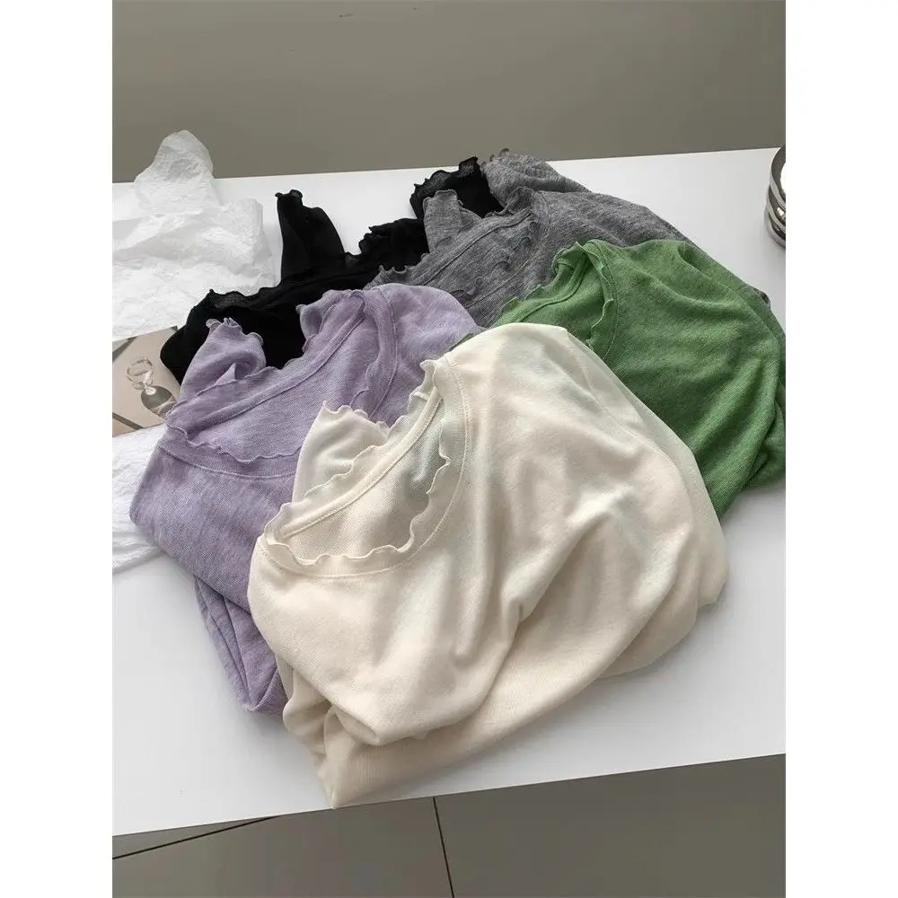   تي شيرت Wood Ain Long Sve للحماية من الشمس للسيدات من Lyocell Silk Slim Fit ort Sle مكيف هواء صيفي...