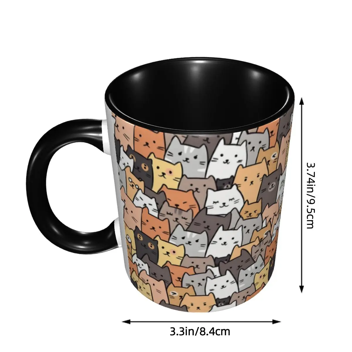Personalized Cute Black Cat Coffee Mug DIY Halloween Witchcraft Cartoon Ceramic Tea Milk Cup 3