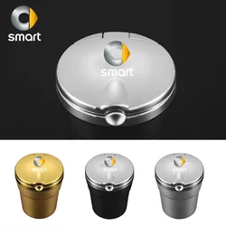 For smart fortwo forfour 450 453 451 450 Car Accessories Car logo car ashtray with LED light car logo Metal Liner creative ashtr