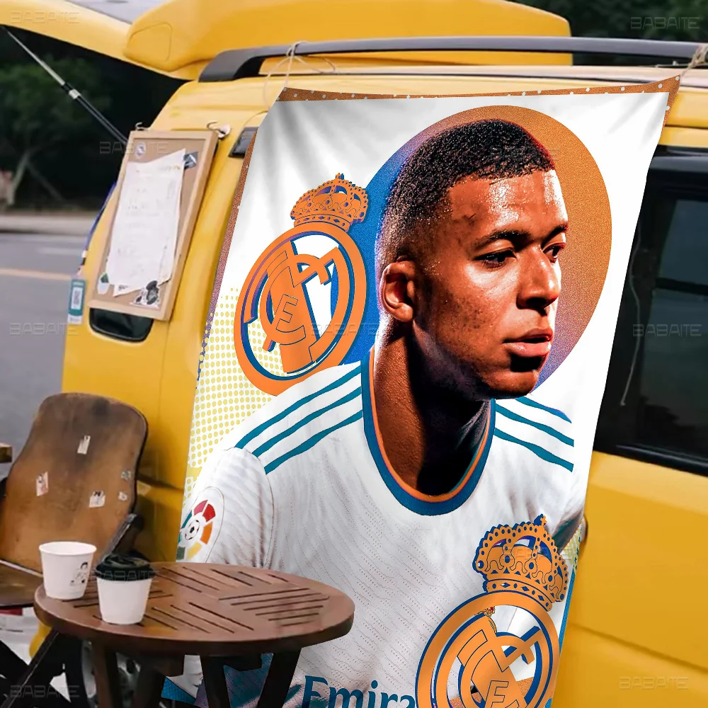 K-Kylian M-Mbappe Cartoon Flag Art Science Fiction Room Home Decor Wall Hanging Home Decor Banner