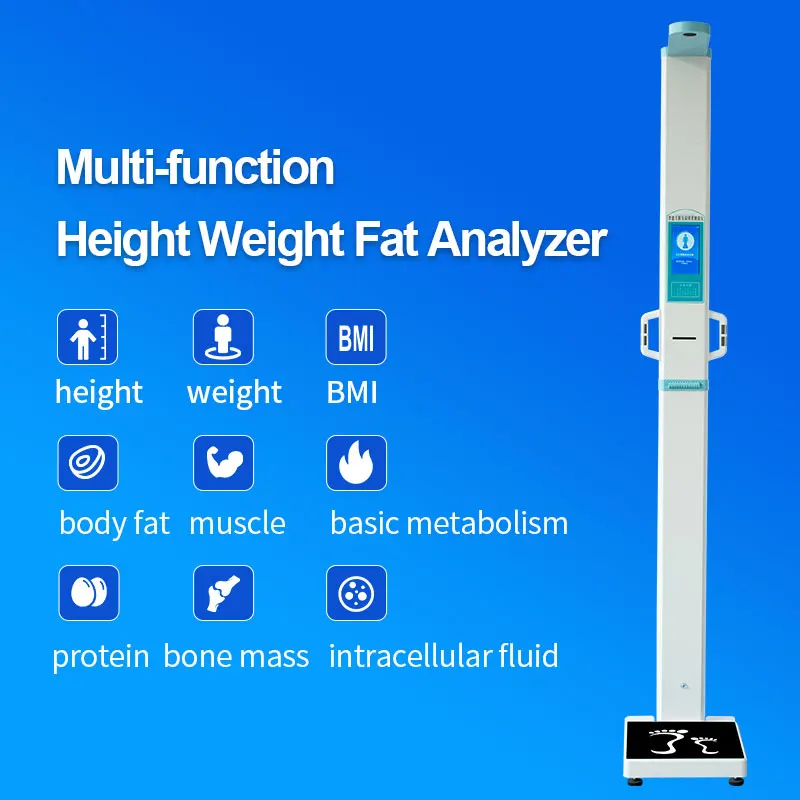 Smart Ultrasonic Body Height Weight Fat Scale Machine