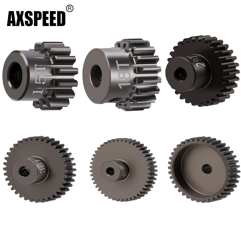 AXSPEED 48P 3.17MM 13T-19T 20T- 29T 30T -39T 40T-45T Metal Pinion Motor Gear for 1/10 RC Crawler Car Upgrade Parts