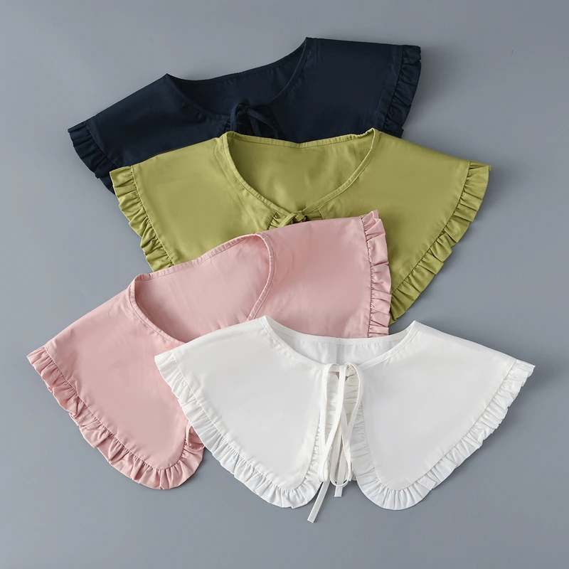 

Sweet Lapel Shawl Doll Collar Shoulder Wrap Student Adjustable Ribbon Sweater Hoodie Fake Collar Ruffle Detachable Collar
