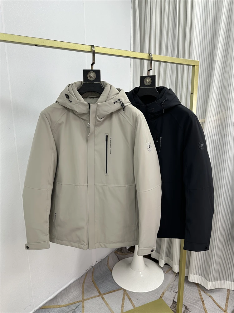 

Busin Casual Men's down Jaet 90 Du down Windproof Waterproof Warmth Outdoor Ci Leisure Long Sve Zipper Closure