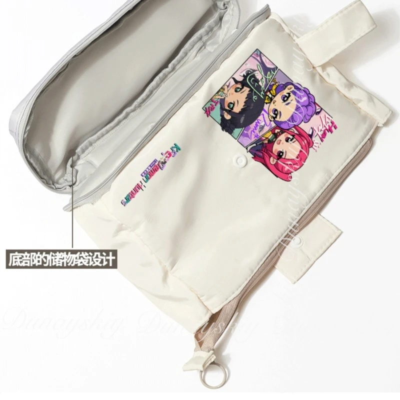 KPop Demon Hunters película Zoey Rumi Mira con el perímetro Beige y azul claro de estuche para lápices disfraz de Cosplay individual de dos estilos