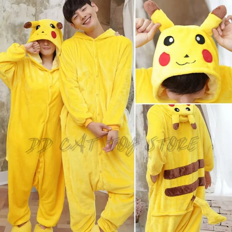 pokemon-pikachu-ropa-de-casa-de-franela-calida-para-adultos-otono-e-invierno-mono-suave-cosplay-animal-pijamas-con-capucha-ropa-de-dormir-para-padres-e-hijos