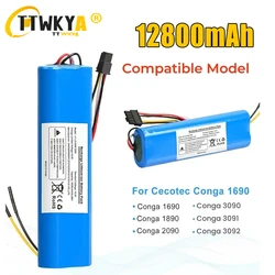 CECOTEC 12800mAh Li ion Battery for CONGA 3090 3091 3092 1690 1890 2090 Robot Vacuum Cleaner Replacement Accessories 14.4 Volt