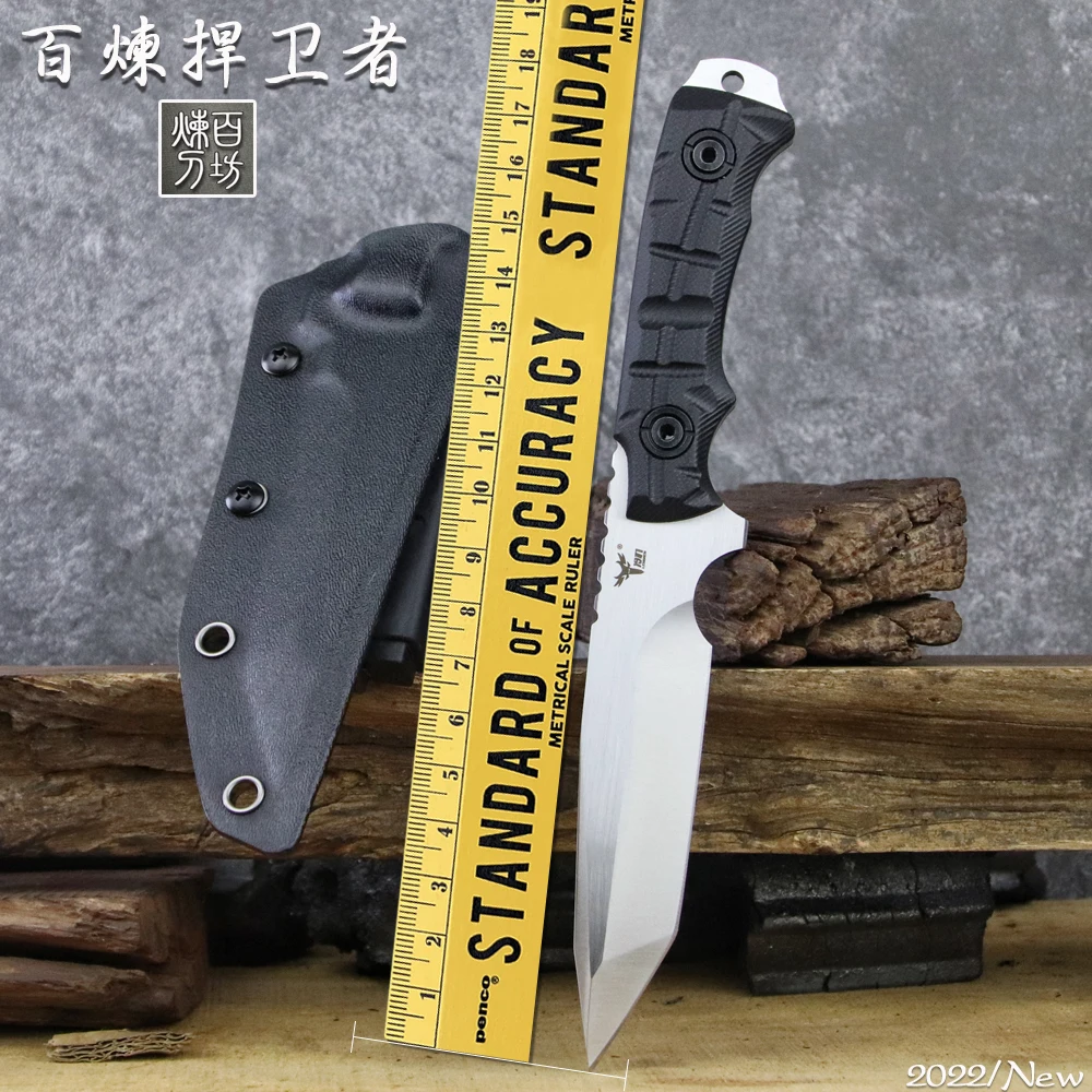 LENGREN DC53 Steel 61Hrc Outdoor Straight Knife Full Tang Tanto Tactics With Field Survival Sharp Knife Hunting Knife