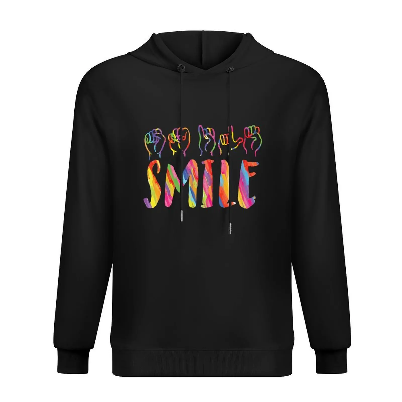 

Watercolor SMILE in Sign Language Hoodie fashion men men's clothes autumn jacket men winter clothes big size hoodie