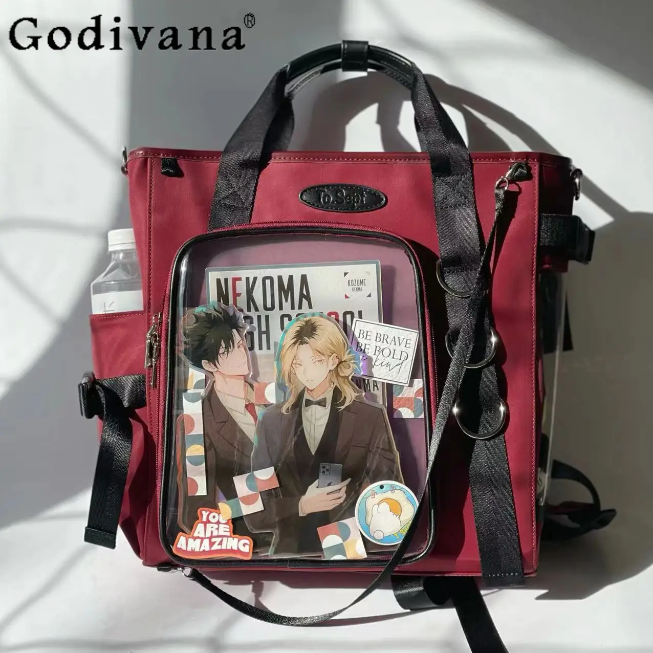 日本オリジナルスイートクールロリータバックパック Ita-bag 大容量ドールバッグ毎日の通勤学生カジュアルクロスボディバッグユニセックス