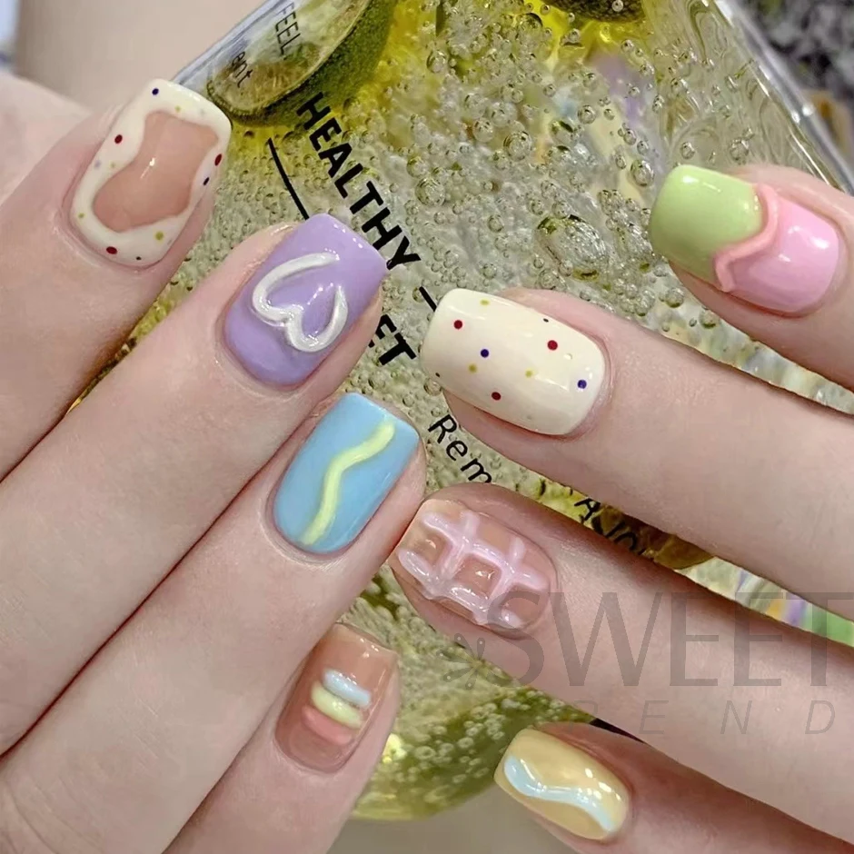 8ml Pudding Tube Nail Gel Macaron Colorful Candy Modeling Tube Polish Translucent 3D Semi Permanent Varnish Embossed Accessories
