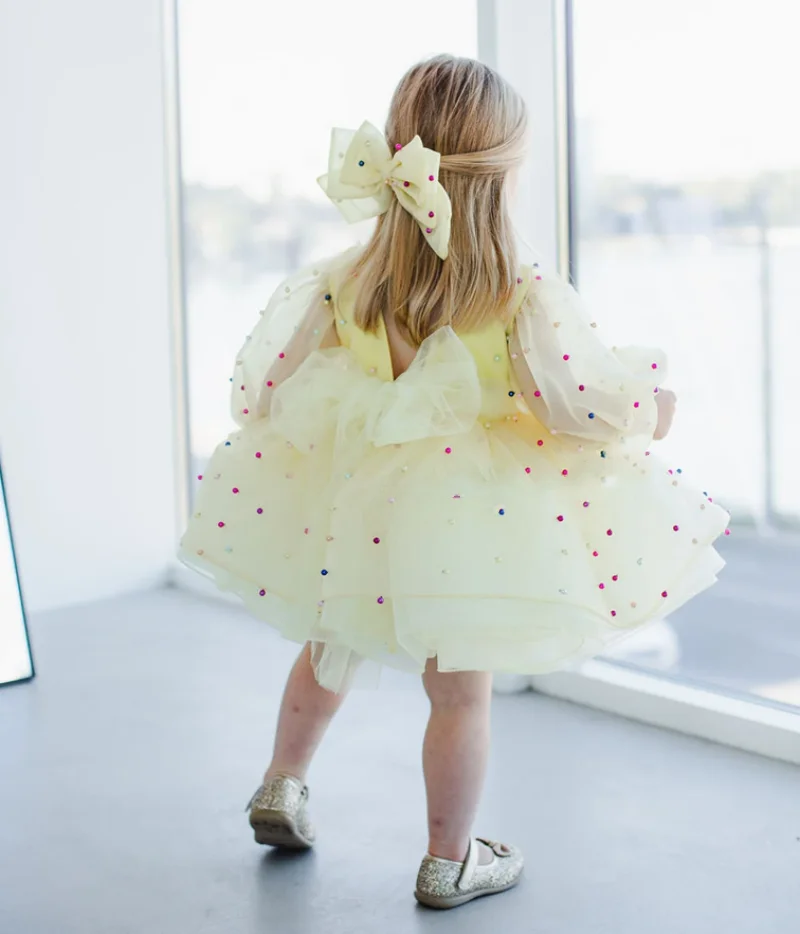 

Cute Baby Girl Dress Full Pearls Tutu Toddler Outfit Pageant Prom Dress Infant Special Occasion Dress Kid Photoshoot