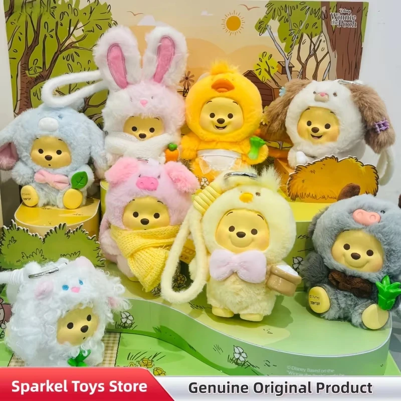 

Genuine Winnie The Pooh Happy Farm Series Blind Box Cute Vinyl Plush Pendant Disney Cartoon Collectible Figurine Toys Doll Gift