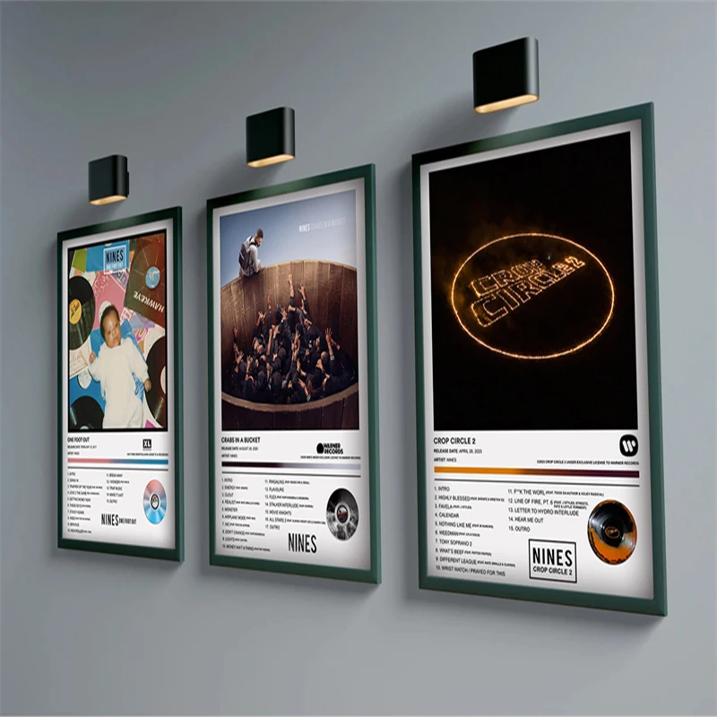 Cubierta de álbum de música Pop Rap, póster de NINES, rapero estético, Hip Hop, Rock, Crop Circle, One Foot Out, lienzo impreso, arte de pared, decoración de habitación