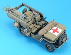 1:35 Scale Die-cast Resin  Model Assembly Kit American Willys Ambulance Jeep Conversion (no Etching) Unpainted