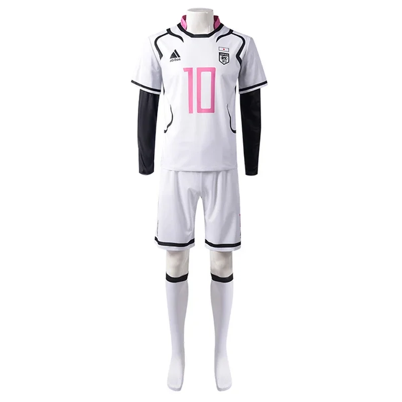 U20 Japan blauw slot anime cosplay kostuum pruik bachira SAE Shidou Aku voetbal witte jersey t-shirt shorts team uniform oi