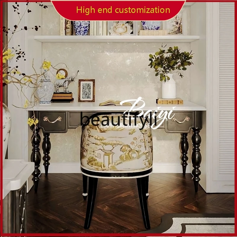 

A32 French Light Luxury Desk American Solid Wood Writing Desk Study Furniture Office Computer Desk