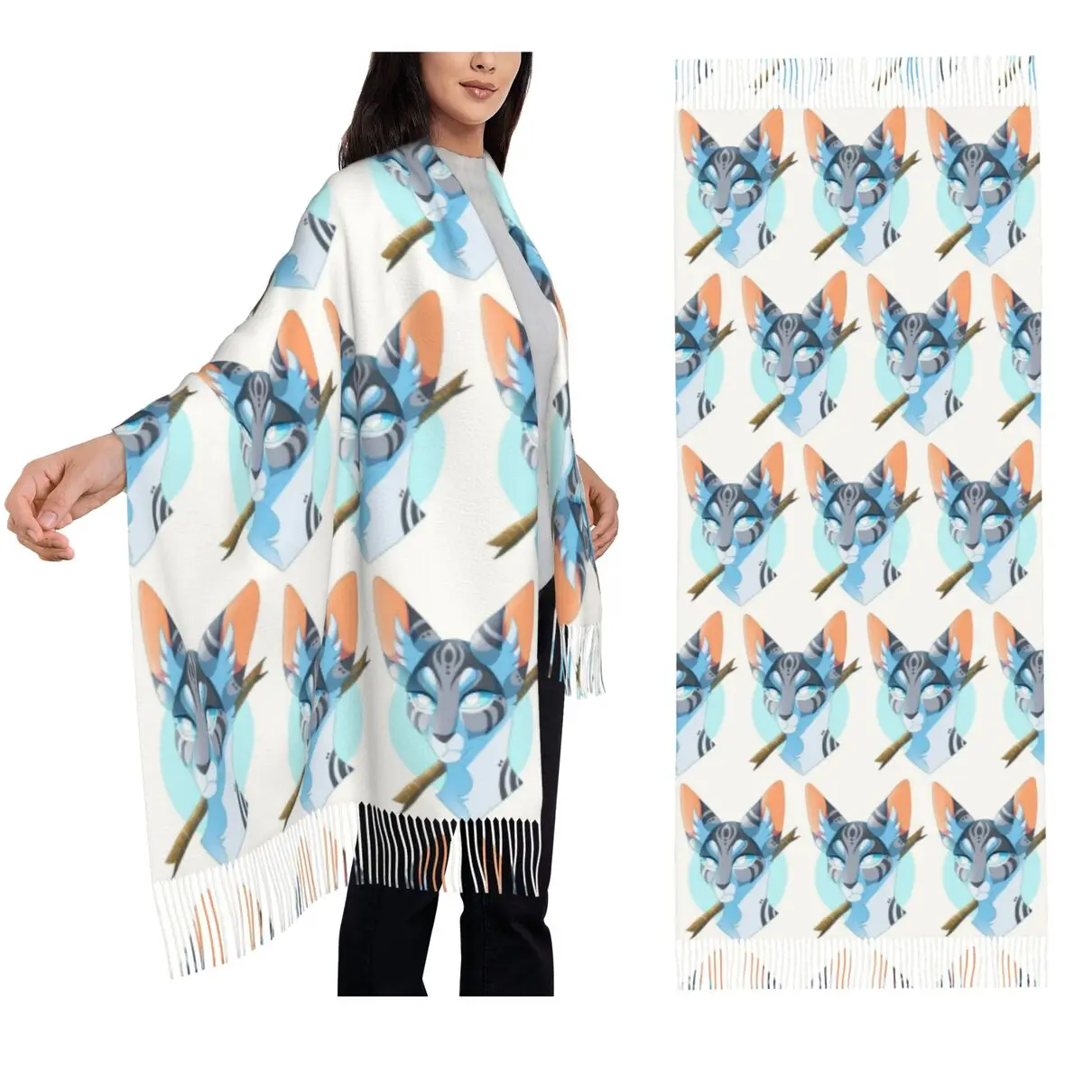 

Jayfeather And Stick Scarf Tassel Scarves for Women Soft Warm Shawls and Wraps Large Fall Winter Shawl Wrap