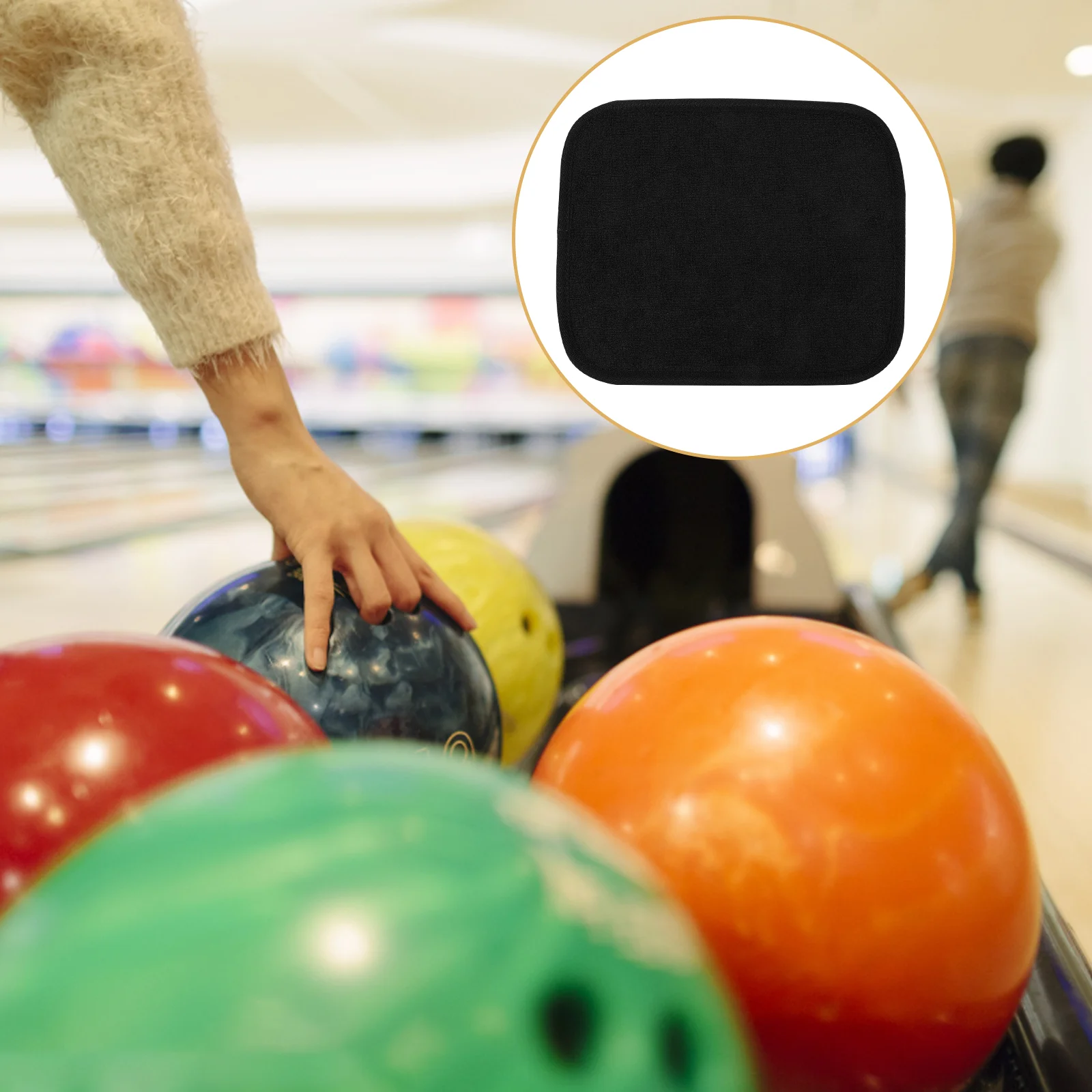 

Bowling Towel Cleaning Rag Anti-Slip Pad Microfiber Grip (Pure Black) Lightweight Ball Polishing for Supply