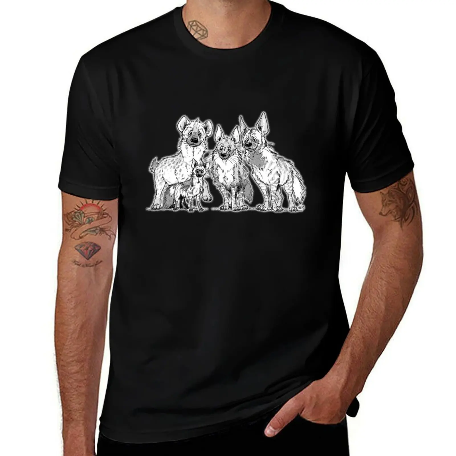 Hyenas - Two-toned T-Shirt Basic Plain Short Sleeve Crew Neck Tee T-Shirt