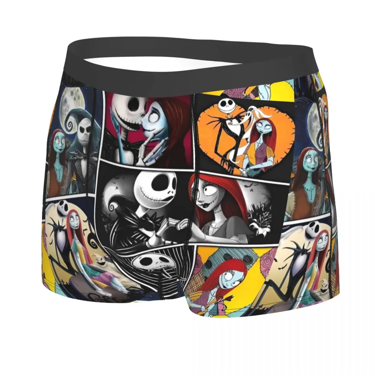 Jack And Sally Collage Boxer Shorts For Men 3D Print The Nightmare Before Christmas Underwear Panties Briefs Soft Underpants